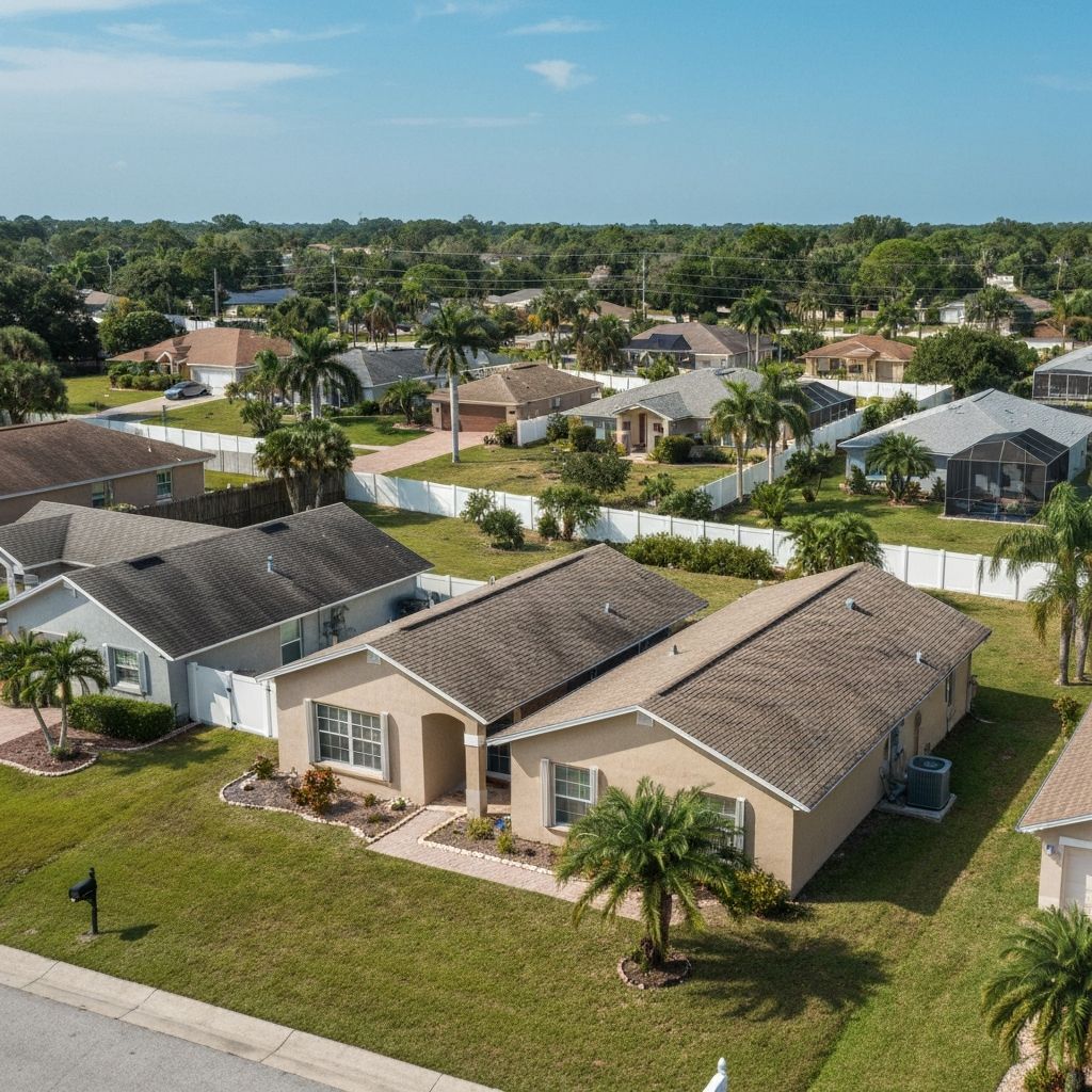 Suburban homes in Holiday, Florida